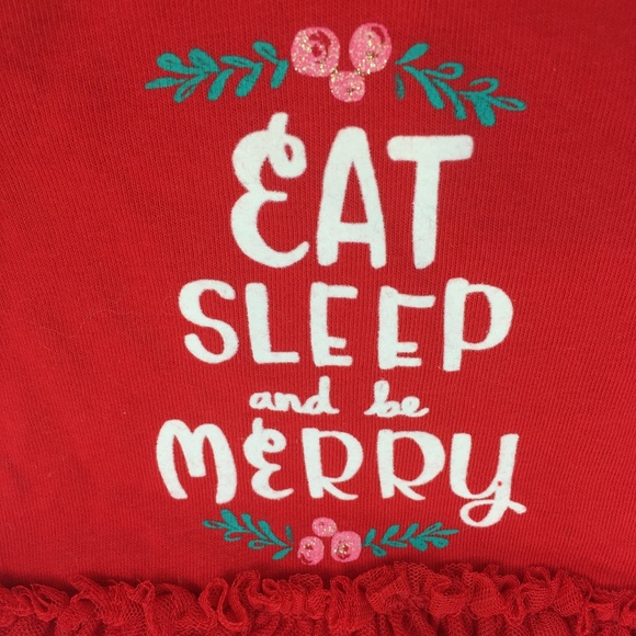 "Eat, Sleep and be Merry" Christmas Bodysuit NEW - Picture 2 of 4